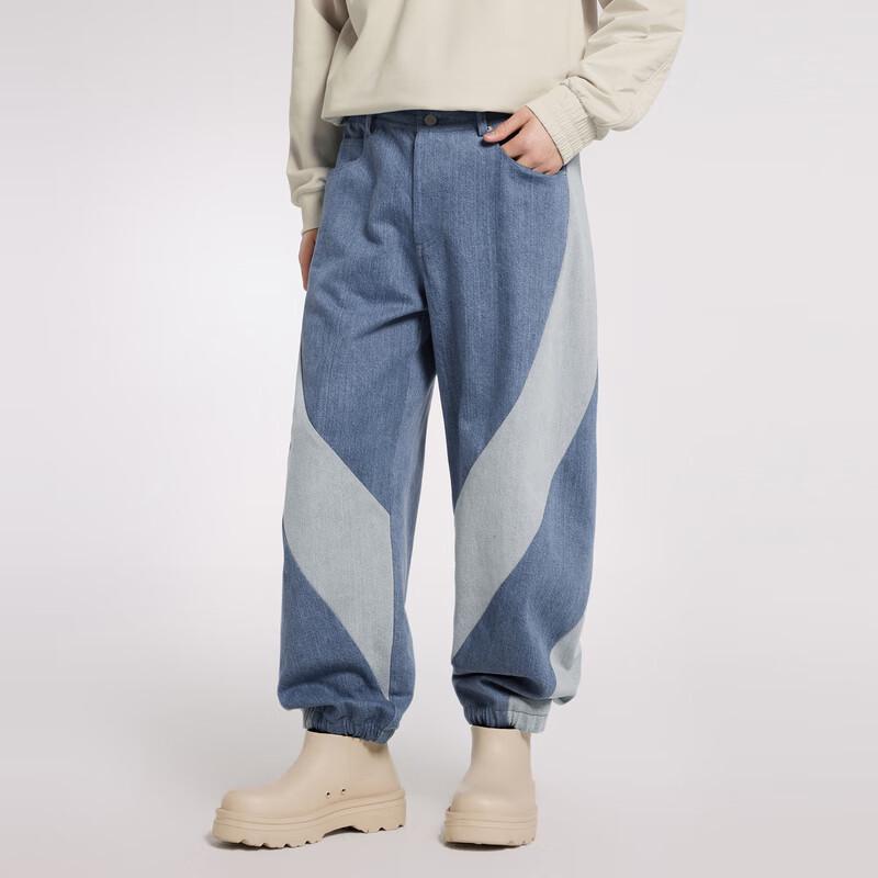 CROQUIS Men's 2024 Spring Patchwork Wide-Leg Denim Jeans