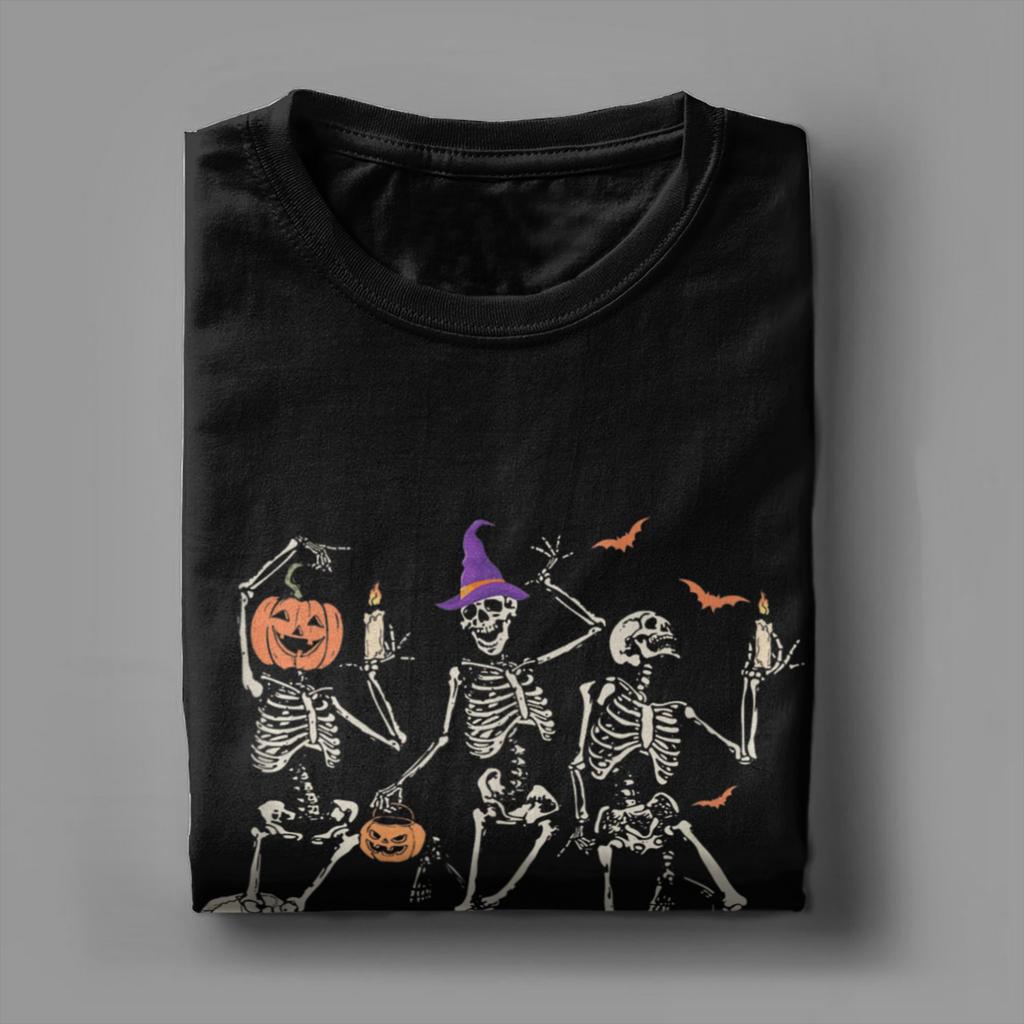 Tančící kostra Šťastný Halloween Lebka Pánské bavlněné tričko Novinka Tričko O-výstřih Krátký rukáv Letní topy