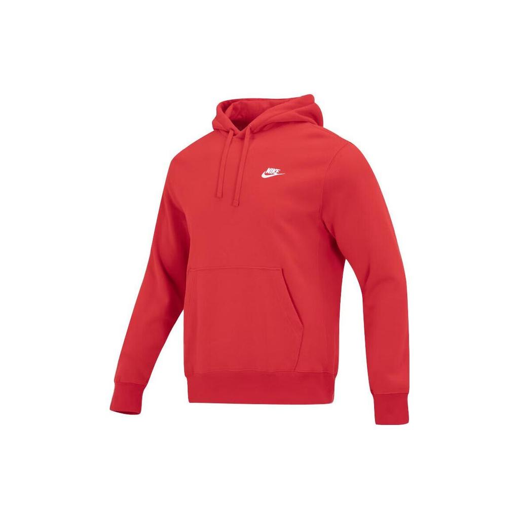 Nike Logo Print Drawstring Hoodie With Long Sleeves Men Hoodie Red BV2655-657