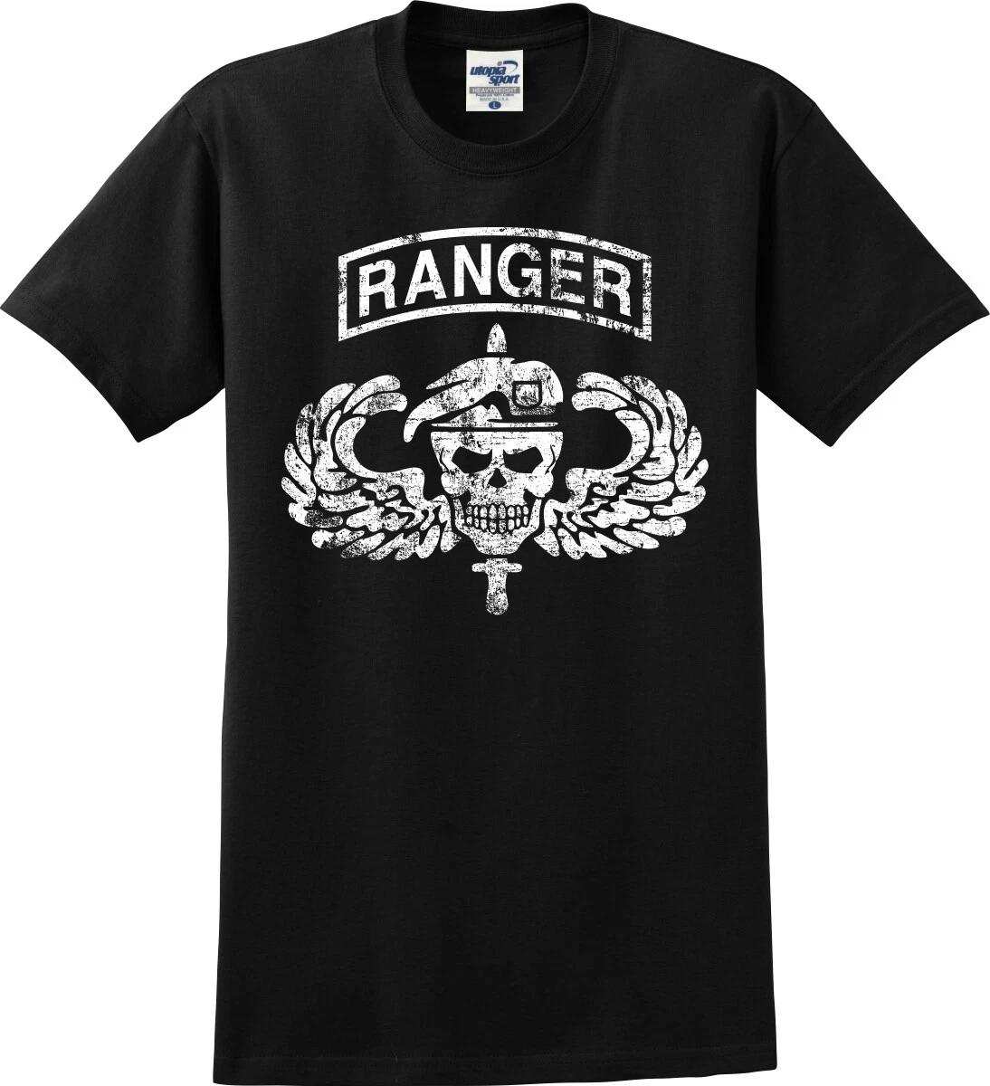 

Army Ranger Skull and Knife Distressed Unisex T shirt (S-5X) 4XL