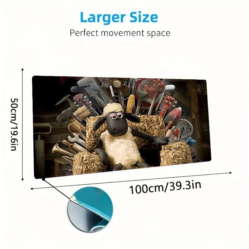 Shaun the Sheep Print Cushion Non-slip Laptop Tablet Big Mousepad XXL Mat Mini PC Playmat With Lock edge