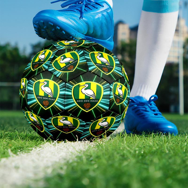ADO Den Haag Print Size 5 Soccer Ball, PU Wear Resistant Football for Match Training and Daily Practice, Birthday Gift for Soccer Fans