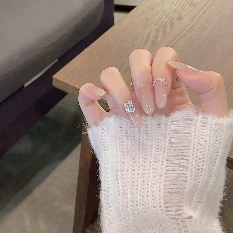 

Xiaohongshu Маникюр «Кошачий глаз» со стразами, носимые накладные ногти ручной работы Handmade Nails XS Size #10 Pieces/Bag