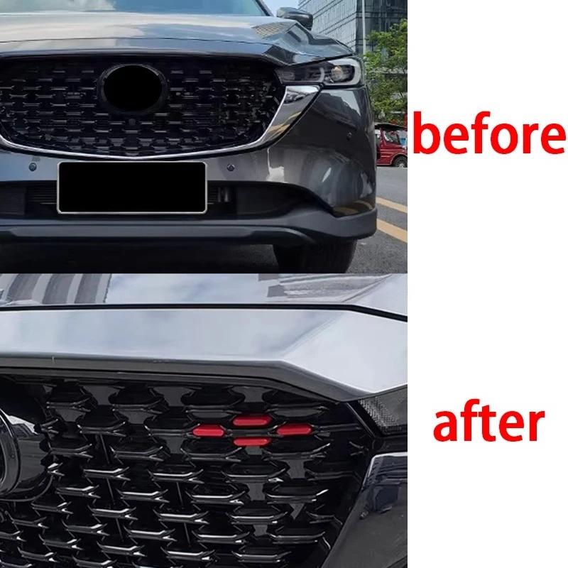 Naklejka Dekoracyjna na Przednią Kratkę Samochodu Listwa Kolorystyczna Kratki do Mazda CX-5 CX5 Akcesoria Zewnętrzne 2022 2023 2024 2025 gbmqn50