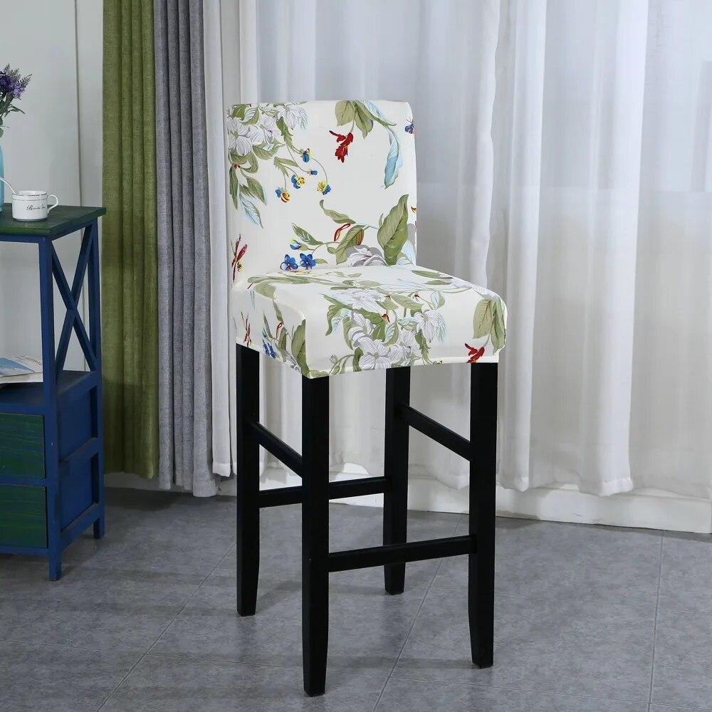 Elastic Bar Stool Chair Cover Home Dining Room Bar Seat Cover Geometric Style Restaurant Hotel Decor Washable Easy Cover