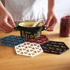 Geometric Hollow Silicone Trivet Heat Resistant Coaster Non-Slip Hot Pot Pad for Kitchen Dining Table Cookware Protection