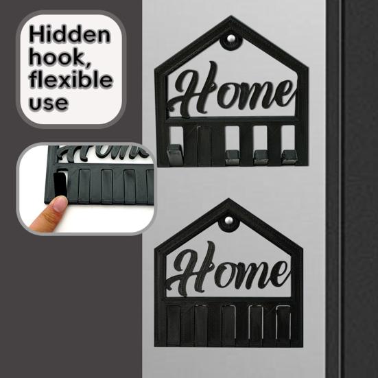 Key Storage Rack with 5 Hooks Strong Load-bearing Rust Resistant Wall Mount Key Organizer Hanger Decorative Key Holder