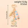 Fashion Enamel Flower Wreath Keychain Women Girls Crystal Beads Key Ring Pendants for Handbag Decor DIY Key Chain Jewelry Gifts