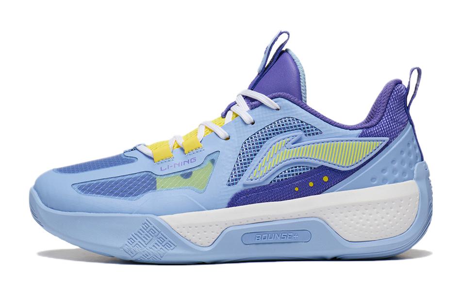 Li Ning YOUNG Sky Shadow Li Ning BOOM Technology Breathable Low top Children s Basketball Shoes Blue Purple YKBT054-11 32