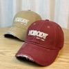 Retro Distressed Hole Embroidered Letter Baseball Hat Women's Soft Top Men's and Women's Spring and Autumn Casual Peaked Hat Sun Hat Trendy
