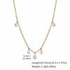 Vnox Elegant Gold Plated White Zirconia Y-Shape Long Necklace Minimalist Crystal Necklace for Women Wedding Party Jewelry Gifts