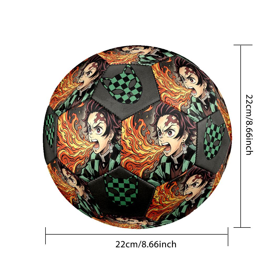 1pc Demon Slayer Kimetsu No Yaiba Soccer Ball Size 5 Indoor Soccer Ball Fashion Colorful Backyard Game - Great For Sports Fans Gift HE29