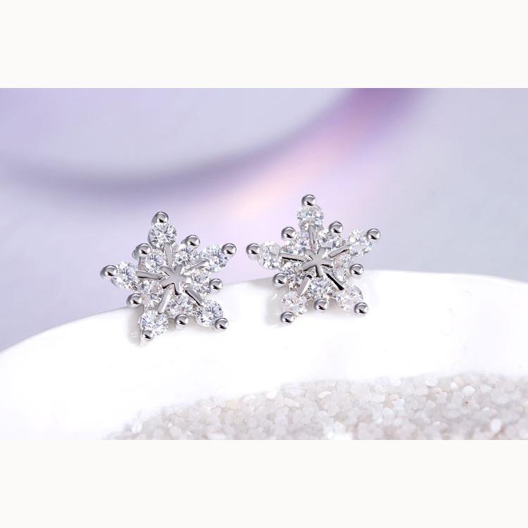 

Снежинка розовое золото 1 пара блестящих сережек-гвоздиков с цирконием для женщин винтажные свадебные украшения стильный и элегантный модный подарок для девушки белого золота