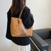 Wildleder Oberfläche Handtasche Für Damen, Koreanische Mode Freizeit Pendler Handtasche, Vintage Farbkollision Spleißung Tote Bag