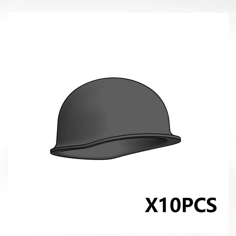 Military Building Blocks Accessories Soldier Figures Soviet Helmets Guard Hat Navy Pirate Firefighter Army Hats Mini Bricks Toys