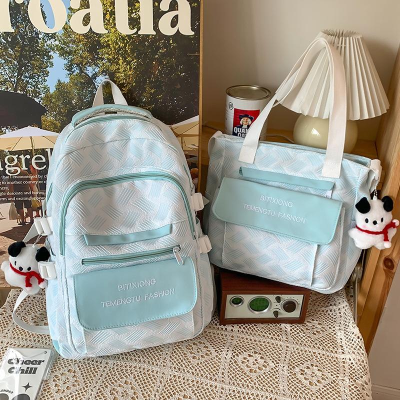 Children's Primary School Students Girls Color Blocking Backpack Middle School Students Junior High School Students Backpack
