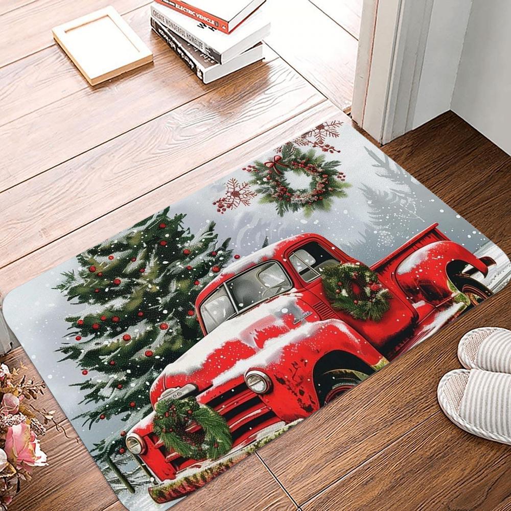 Christmas Welcome Entrance Doormat Home Decor Carpet Indoor Outdoor Floor Mat Living Room Bedroom Bath Kitchen Rug