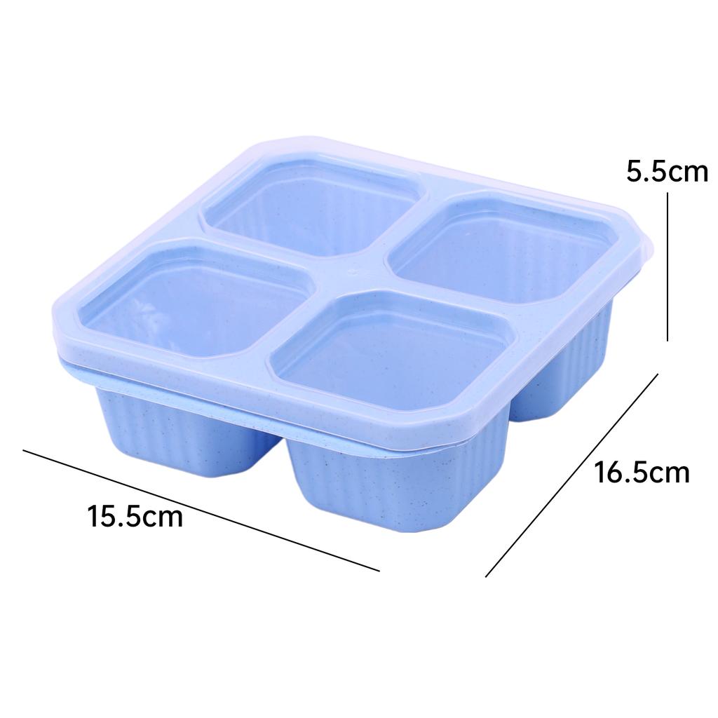 4 Grid Snack Containers Reusable Meal Prep Lunch Containers Portable for Kids and Adults Home Snack Storage Bottles Kitchen Tool