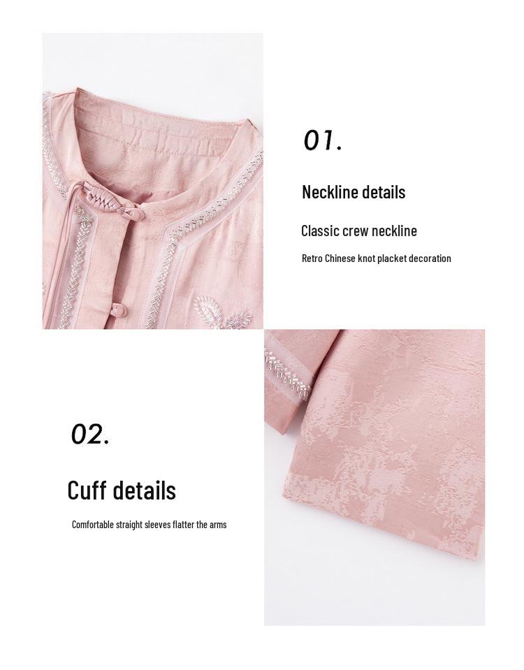 New Chinese Style Spring 2025 Beaded & Sequined Embroidery Short Jacket with Frog Button - YJ8517