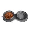 1pcs Silicone Collapsible Pet Bowl Double Layer Non-Slip Dog Cat Food Dish for Travel Hiking Pet Cat Bowl Foldable