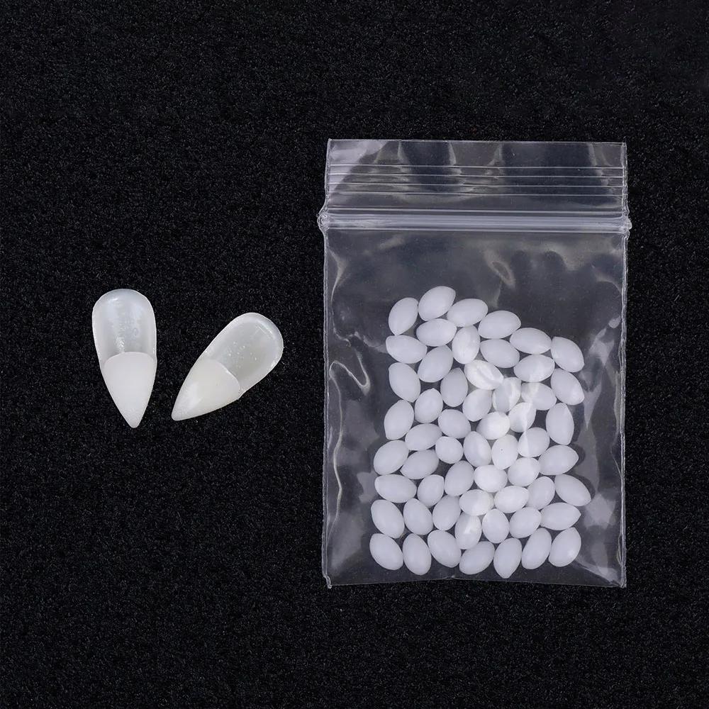 Halloween Decoration Vampire Teeth,1.3-1.9cm Fangs Dentures,False Fangs With Denture Adhesive,Halloween Cosplay Costume Props