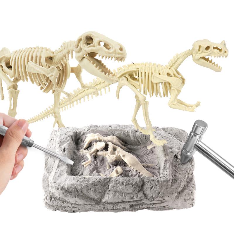 Dinosaur Fossil Excavation Toy - Gem and Skeleton Treasure Hunt for Kids