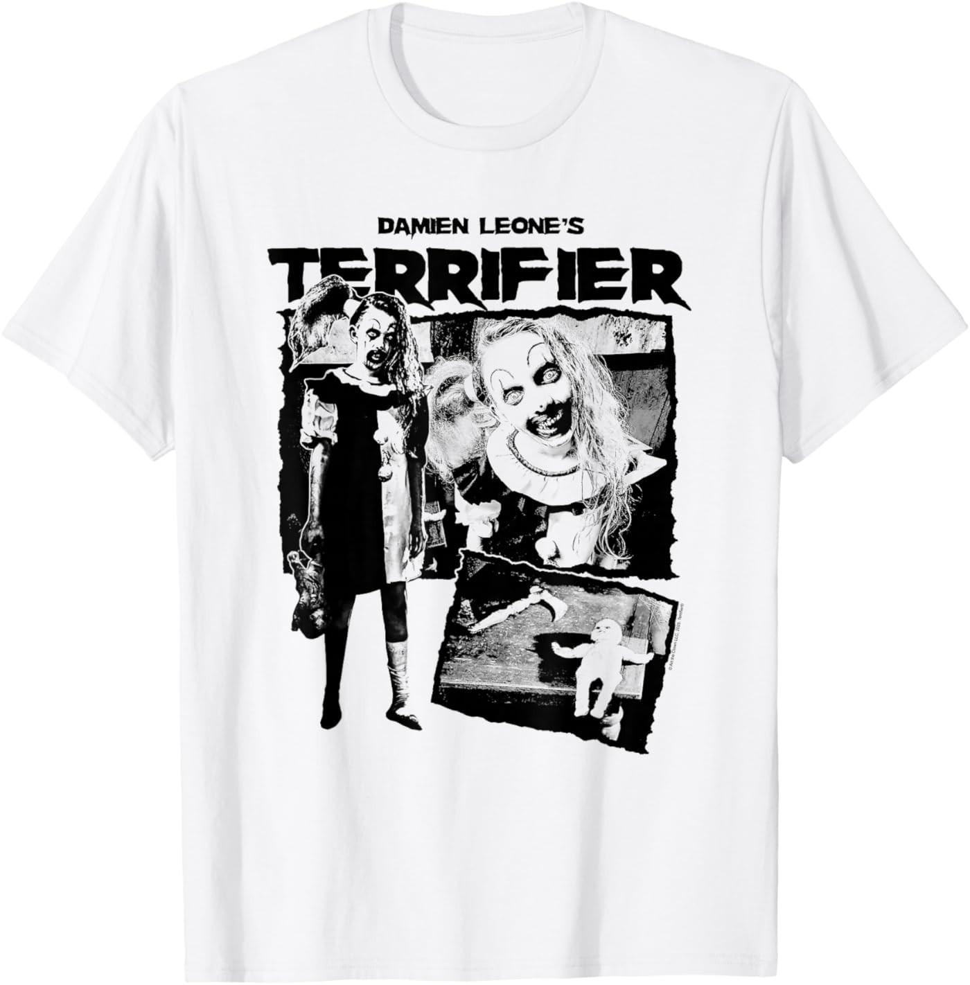 Terrifier Little Pale Girl Creepy Collage Horror Movie T-Shirt S