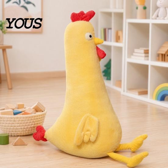 Durable Soft Toy Chicken Chick Plush Pillow, Long Body Stuffed Animal for Sleeping, Kids Cuddly Doll Pillow Adults, Removable Hugging Bed