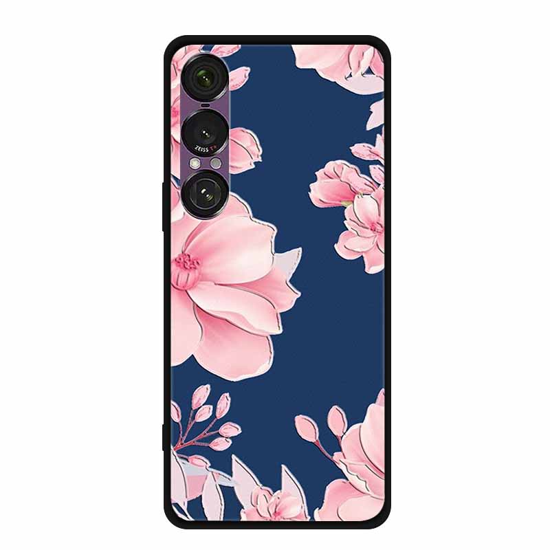 3D Emboss Case For Sony Xperia 1 VII 5G Case Flowers TPU Soft Silicone Back Cover For Sony Xperia 1 VII 2025 Phone Case XQ-FS54