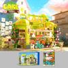 1131pcs Cake Shop Building Blocks Mini City Street View Bakery Build Bricks Model Toy With Light Gifts For Boys Girls