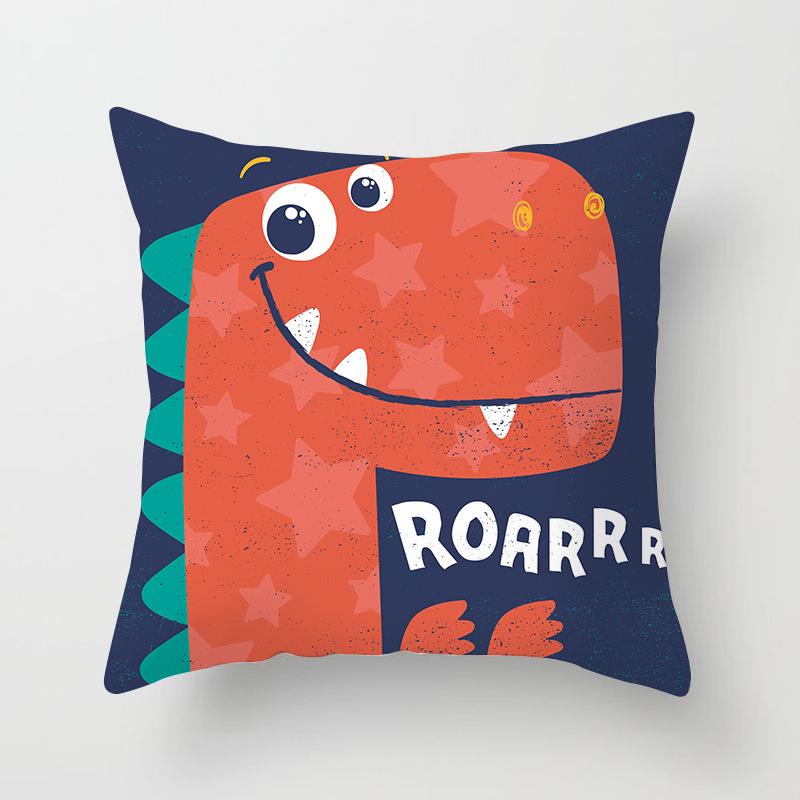 Cartoon Dinosaur Pillow Cover Children's Room Decorative Pillow Cushion Cover