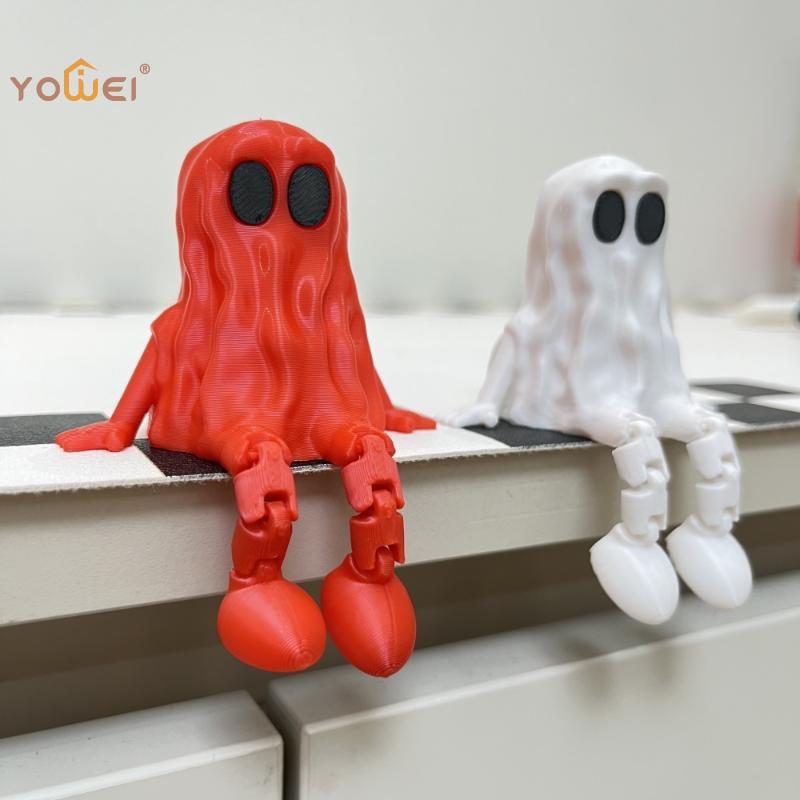 3D Printed Ghost Toy for Children, 1Pcs Movable Joint Carnival Night Party Halloween Decor