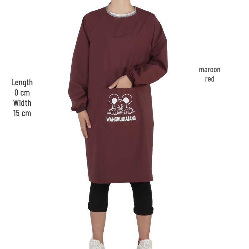 Unisex Waterproof Long-Sleeve Apron: Oil-Proof Coveralls for Home & Kitchen