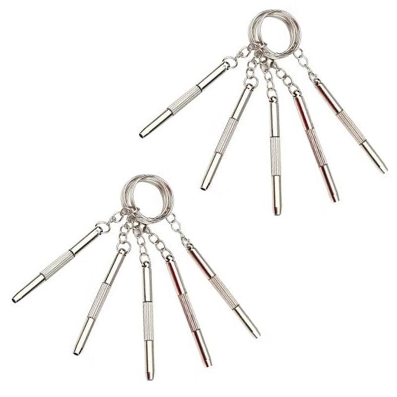 Eyeglasses Screwdriver Repair Kit Precisions 4 In 1 Mini Screwdriver Set Keychain Glasses Sunglasses Watch Electronics