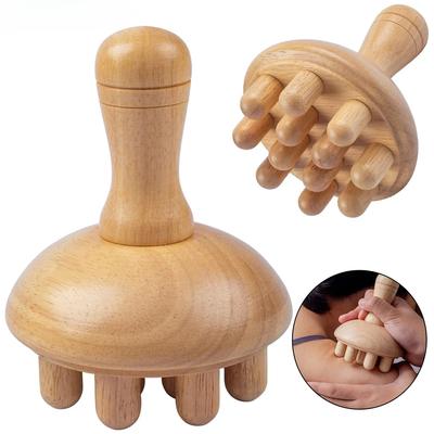 12 Bead Wooden Massage Brush Massage The Abdomen Unblock The Meridians and Collaterals Brush Massage Beauty Salon Health and Scraping Tool