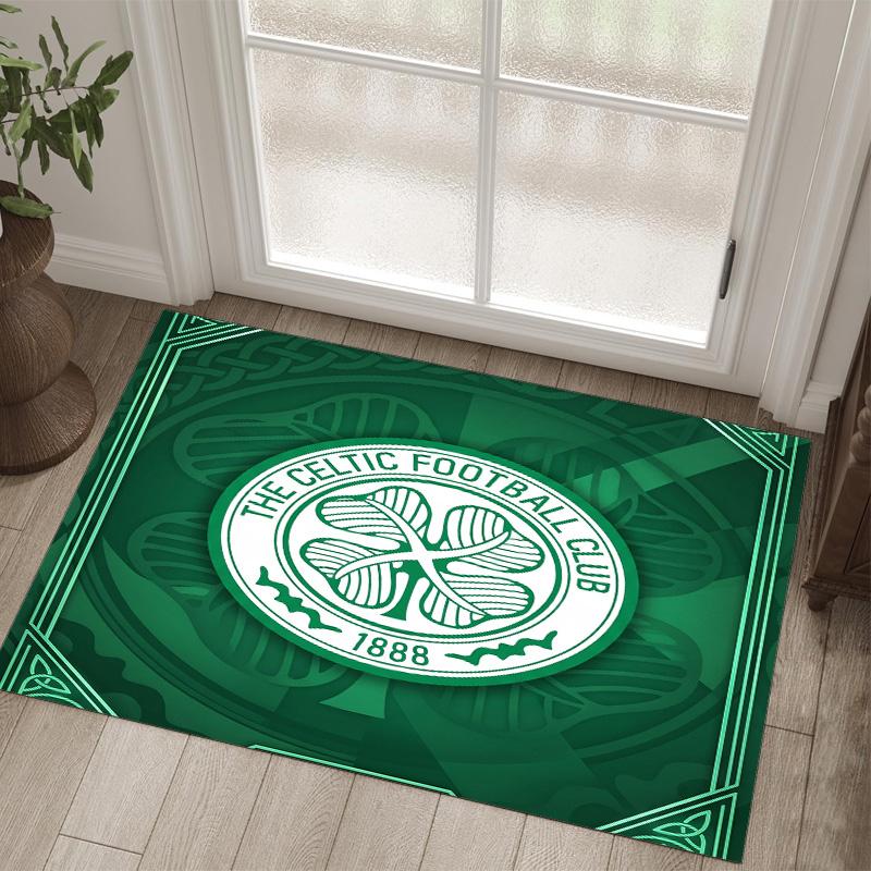 Celtic FC Design Kristall-Samt-Teppich Gemütlich Nicht?Rutschfester Teppich mit Aufdruck für Schlafzimmer Wohnzimmer Eingang