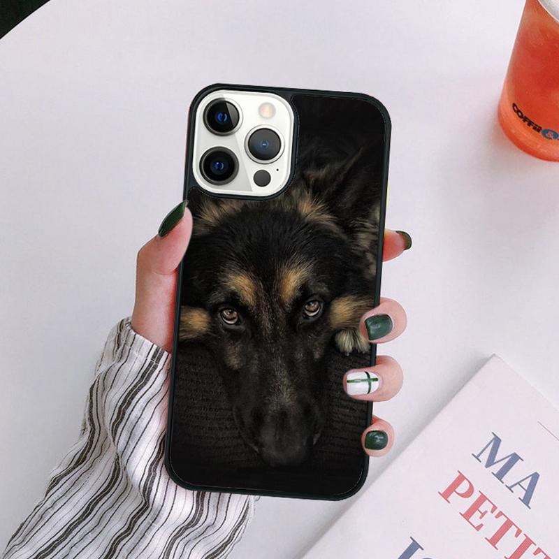 Cartoon German Shepherd Dog Phone Case For iPhone 17 Air 16 15 14 13 12 11 Pro Max Plus Max Cover Shell Coque