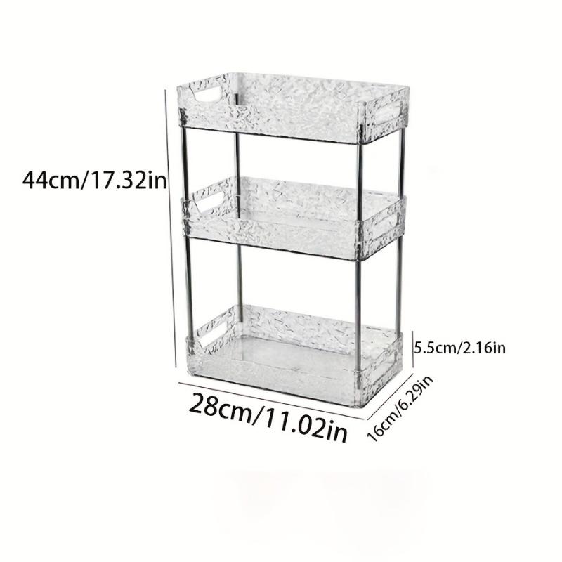 

1pcs 3-Tier Transparent Acrylic Bathroom Storage Organizer Shelf Multi-Layer Cosmetics Countertop Storage Rack Display Shelves