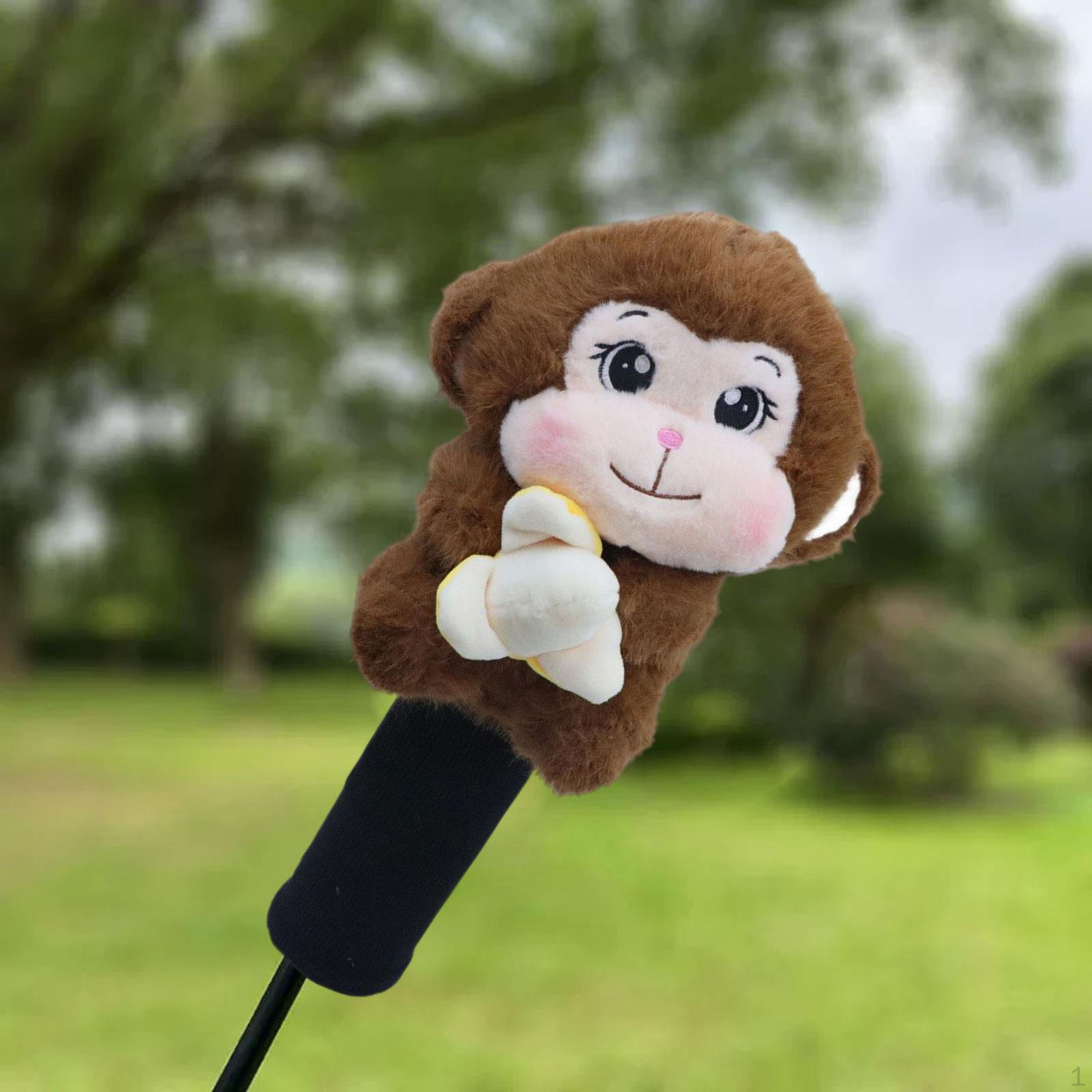 

Golf Club Headcover with Monkey Pattern, Protection for Outdoor Sports темно-коричневого