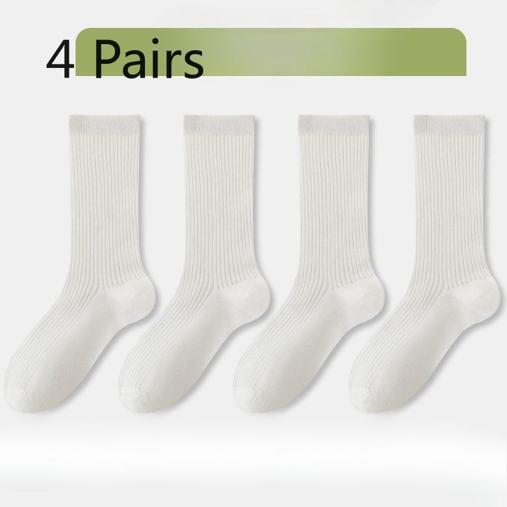 4 Pairs of Women's Summer Ultra Thin Cool Antibacterial Boneless Tube Stack Socks