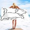 Cute Cat Print Beach Towel Soft Absorbent Large For Adult Kids Summer Travel Paw Design Perfect For Sunbathing Pool Use Gift