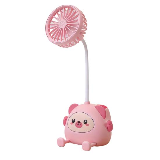 

Cartoon Animals Desk Fan Fast Charging Flexible Hose Fan Multi-Purpose Phone Holder Pen Holder Portable Summer Cooling Fan D