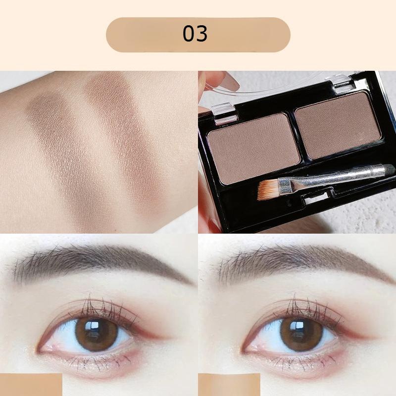 Palette per trucco in polvere per sopracciglia a doppio colore Potenziatori per sopracciglia Sopracciglia 3D Ombretto Bellezza con pennello