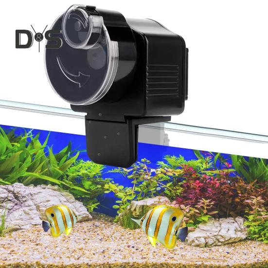 Automatischer Fischfutterspender für Aquarien, 60 ml, automatischer Fischfutterspender, batteriebetriebener Fischfutterspender für Fische und Schildkrötenbecken