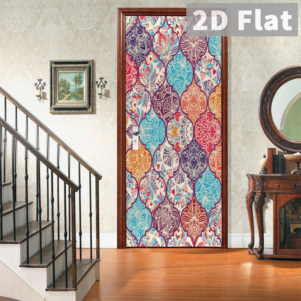 76Style 77/90cm Self-Adhesive Door Stickers Removable Wall Sticker Scenery Wallpaper Stone Stair Murals for Doors Modern Home Decor
