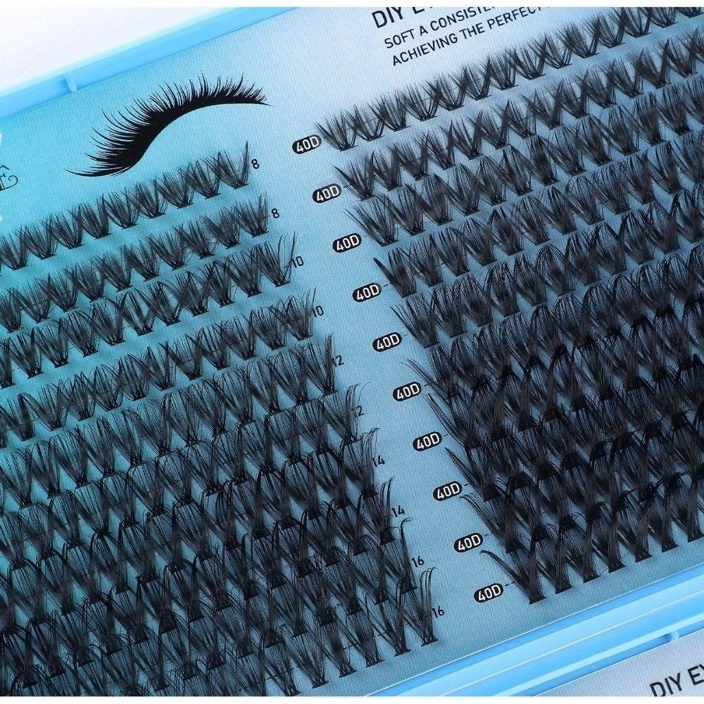 640Pcs 8-16mm Length False Eyelashes Wispy Style 3D Faux Mink Lash Eye Makeup Tools  Cat Eye Look