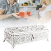 Vintage Jewelry Box Elegant Colorfast Alloy Rustproof Soft   Lining Trinket Storage Box for Family   Decor