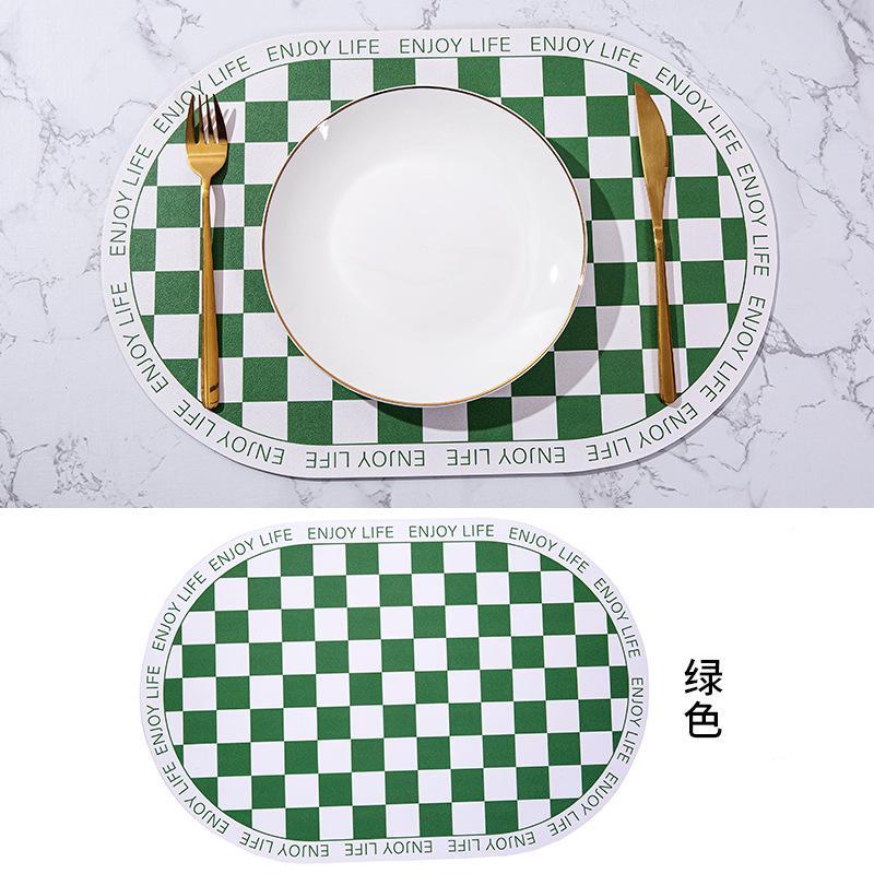 Leather Placemat, Heat Insulation, Anti-scalding, Waterproof and Oil-proof Cushion, Western Food Mat, Coaster, Plate Mat, Pot Mat, Plate Checkerboard