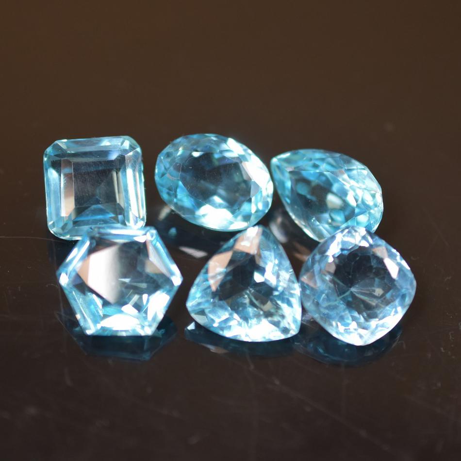 Natural Blue Aquamarine Loose Gemstone 100 ct Mixed Shape Lot for Jewelry Making and Gem Collections