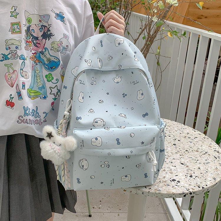 Schoolbag Cute Cartoon Kt Cat Schoolbag Female Junior High School Student Japanese Ins Niche Casual Simple Backpack College Student Travel Bag